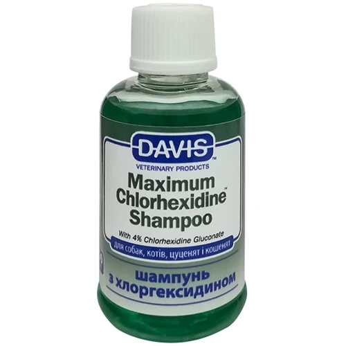 Шампунь Davis Maximum Chlorhexidine Shampoo з 4% хлоргексидином для собак і котів захворюваннями шкіри та вовни 50 мл (52909)