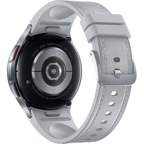 Смарт-часы Samsung Galaxy Watch 6 Classic 43mm Silver with Hybrid Eco-Leather Silver Band (SM-R950NZSA): Фитнес-функции GPS-модуль, Пульсометр, Подсчет калорий, Шагомер