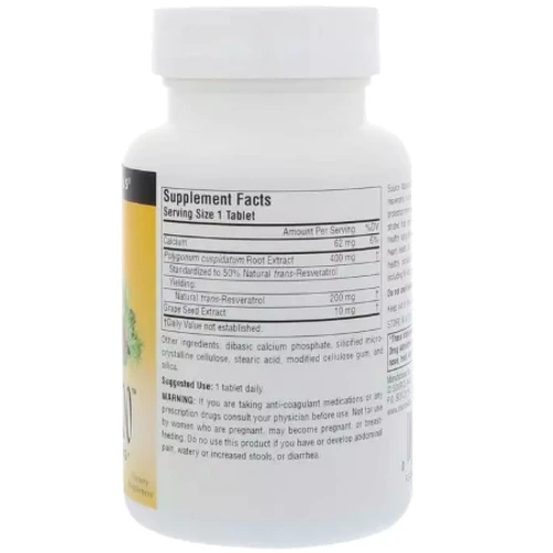 Source Naturals Resveratrol Ресвератрол 200 мг 30 таблеток: Вид Неферментные