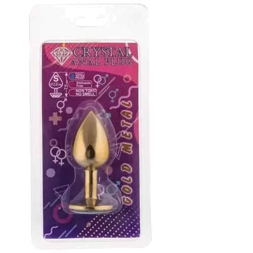 Анальная пробка, Gold Black Diamond, S