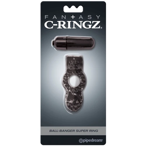 Pipdream Ball Banger Super эрекционное кольцо с вибрацией, черный