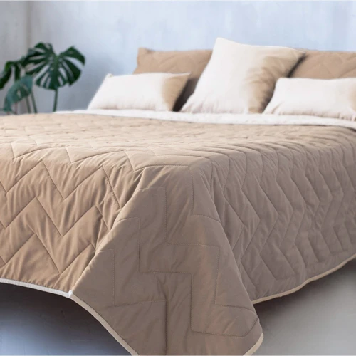 Покривало Sonex Bora Bora двостороннє 220x240 см + наволочка 50x70 см (2 шт.) коричневий/бежевий (SO102397)