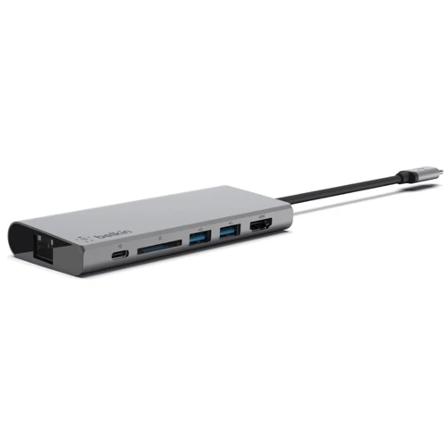 Адаптер Belkin Adapter USB-C to USB-C+RJ45+SD+HDMI+2xUSB Space Grey (F4U092BTSGY): Інтерфейс підключення USB-C