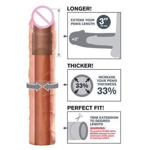 Насадка-удлинитель для пениса Perfect Extension Flesh 76 мм