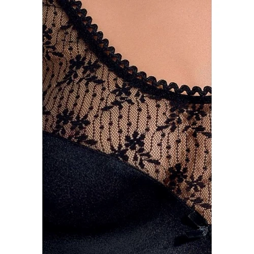 Эротический пеньюар Passion PETRA CHEMISE black XXL/XXXL