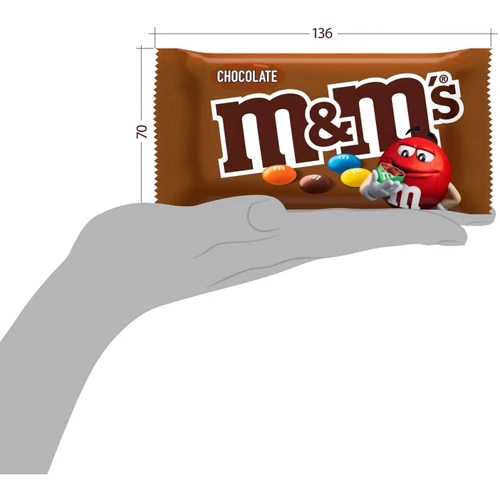Упаковка драже M&M's молочний шоколад 24x45 г (УП5900951297229): Вид Драже