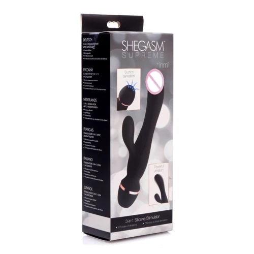 Вибратор-кролик Inmi Shegasm Supreme 3 in 1 Silicone Suction Rabbit Vibe с вакуумной стимуляцией