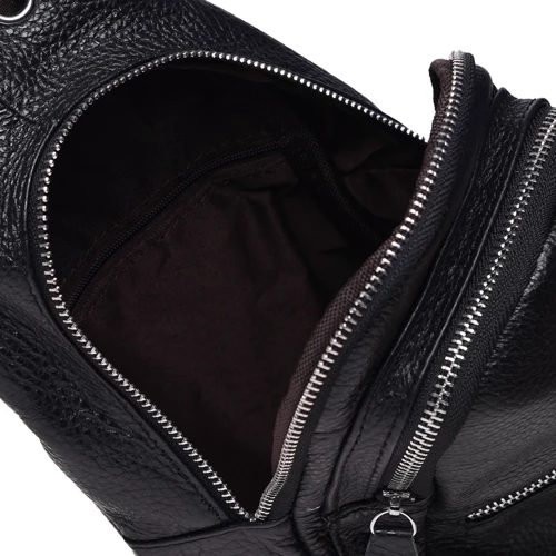 Чоловіча сумка-слінг Borsa Leather чорна (K1330-black): Стать Чоловік