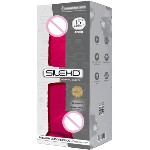 Фаллоимитатор SilexD Kingston Pink (MODEL 15in), двухслойный, силикон+Silexpan