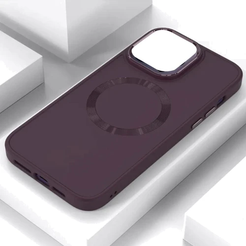 Чохол для iPhone TPU Case Bonbon Metal Style with MagSafe Plum for iPhone 11: Колір бордовый