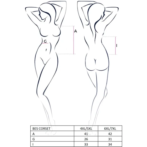 Корсет со шнуровкой Passion BES CORSET black 6XL/7XL