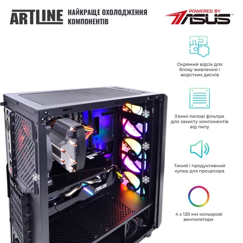Персональный компьютер (ПК) ARTLINE Gaming X48 (X48v38Win): Процессор AMD 6-core Ryzen 5 3600 3.6-4.2Ghz