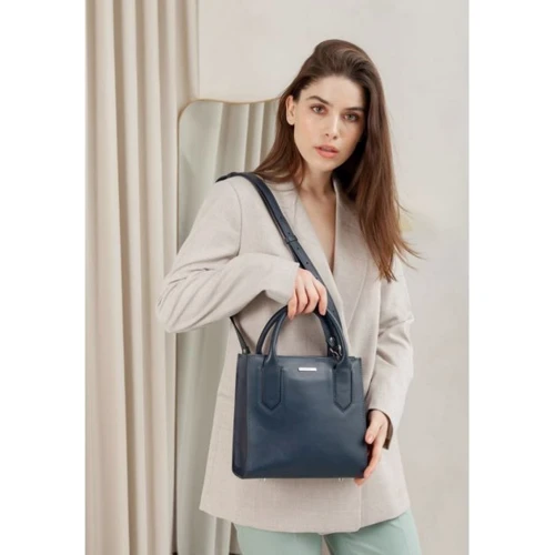 Жіноча сумка тоут BlankNote темно-синя (BN-BAG-28-navy-blue): Стиль Повсякденний (Casual)