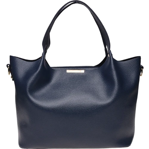 Кожаная сумка тоут Ricco Grande синяя (1L943-blue)