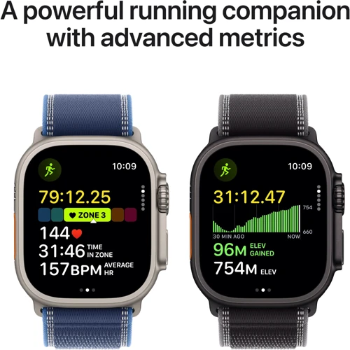 Apple Watch Ultra 3 GPS + Cellular 49mm Black Titanium Case with Black/Charcoal Trail Loop - M/L (MF1H4)