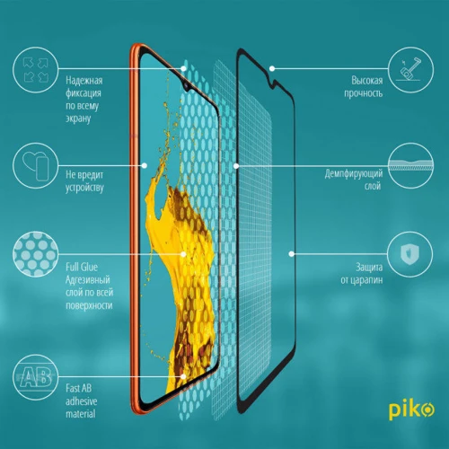 Аксесуар для смартфона Piko Tempered Glass Full Glue Black for Xiaomi Redmi 9T: Тип захисне скло