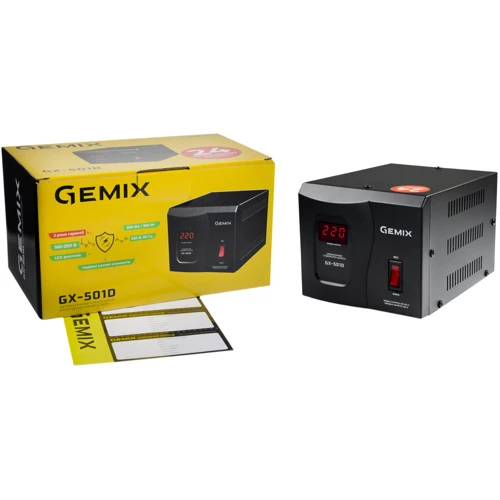Стабилизатор напряжения Gemix GX-501D: Время регулирования, мс 500