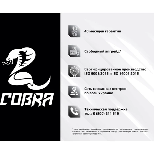 Персональный компьютер (ПК) COBRA Optimal (I11.8.S2.INT.430D): Оперативная память 8 ГБ