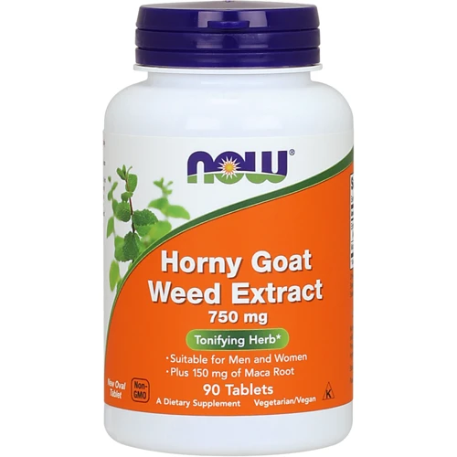 NOW Foods Horny Goat Weed 750 mg 90 tabs (Горянка з макой)
