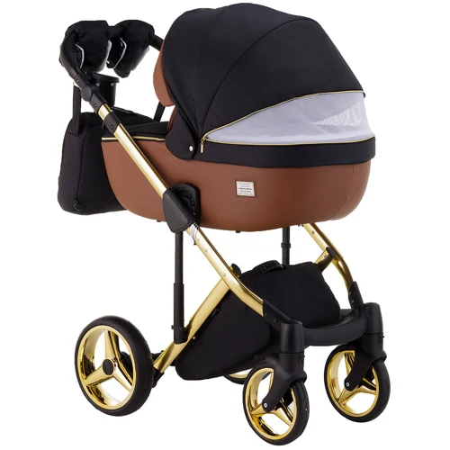 Коляска 2 в 1 Adamex Luciano Polar (Gold) Y800 коричневый (кожа) — черный (623408): Ширина шасси 60 см