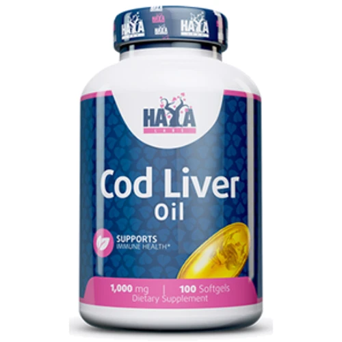 Haya Labs Cod Liver Oil 1000 мг Рыбий жир из печени трески 100 капсул