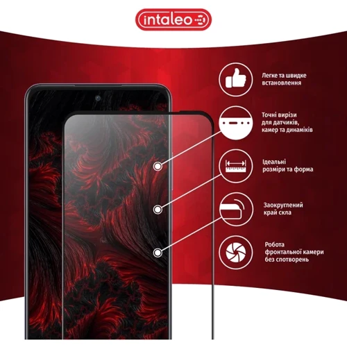 Intaleo Tempered Glass Full Glue Black for Oppo A80: Материал стекло
