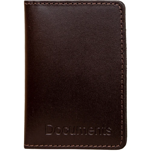 Женская обложка для документов DNK Leather темно-коричневая (DNK-minidoc-R-colF): Материал Натуральная кожа