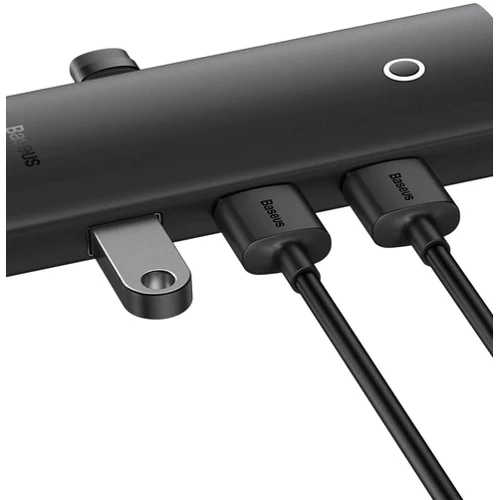 Адаптер Baseus Adapter Lite Series USB to 4хUSB3.0+USB-C Black (WKQX030001) фото 6