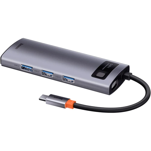 Адаптер Baseus Adapter USB-C to 3xUSB3.0+HDMI+USB-C Gray (CAHUB-CX0G): Цвет серый