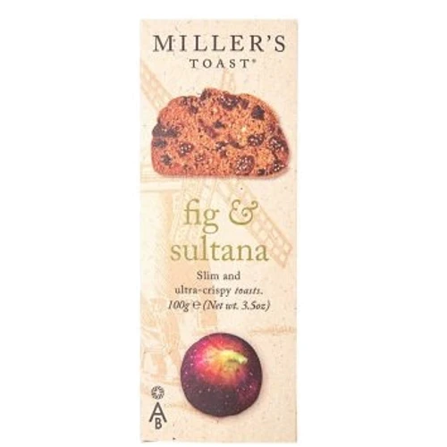 Тости Miller's Toast з інжиром та родзинками 100 г (5014908008568)
