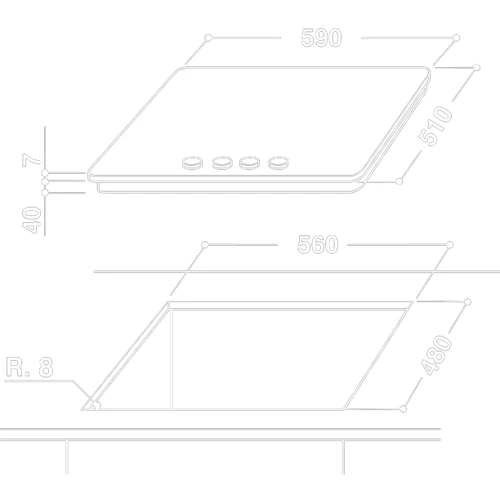 Варочная поверхность газовая Whirlpool GMA 6422 /IX: Рабочая поверхность нержавеющая сталь