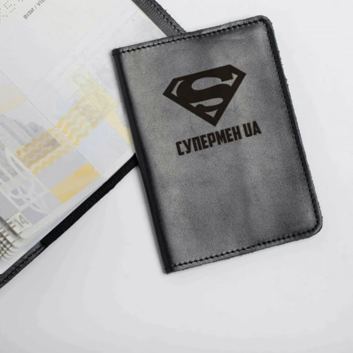 Обложка для паспорта BeriDari Супермен UA черная (37139): Пол Унисекс