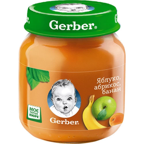 Пюре Gerber яблоко, абрикос, банан 130 г (1227256)
