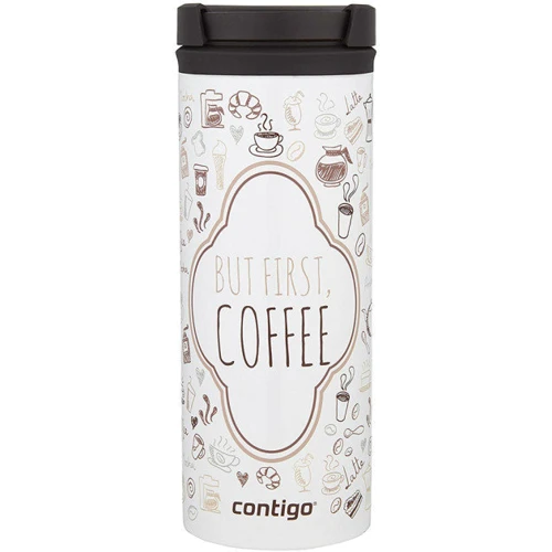 Термокружка Contigo Twistseal Eclipse 473 мл White (But First, Coffee)