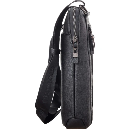Чоловіча сумка планшет Giorgio Ferretti чорна (SHIGF20185015-black): Тип ручки Плечевой ремень, Без ручки