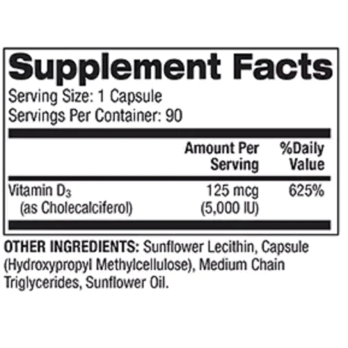 Dr. Mercola Liposomal Vitamin D3 Витамин D3 Липосомальный 5000 МЕ 90 капсул
