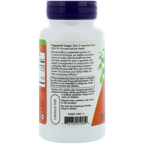 NOW Foods SLIMALUMA(R) PLUS 60 VCAPS Слималума: Форма выпуска Капсулы