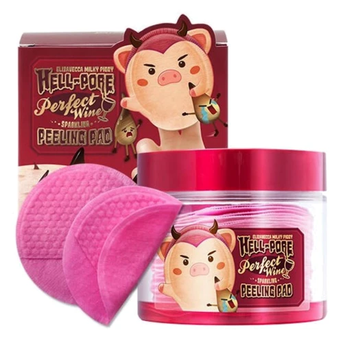 Elizavecca Hell-Pore Perfect Wine Sparkling Peeling Pad Пилинг-пады для лица 200 ml (8809339909754)