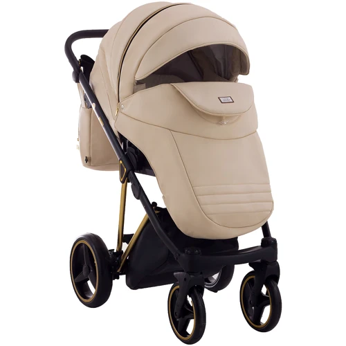 Коляска 2 в 1 Adamex Mimi Polar (Gold) шкіра 100% CR305 бежева шкіра - бежева шкіра (видавлені точка) (623904): Матеріал коліс гума
