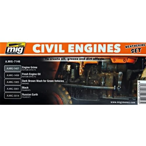 Набір забруднення MIG (AMMO) A-MIG-7146: Двигуни цивільної техніки