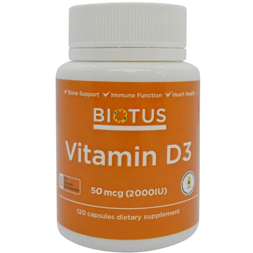 Biotus Vitamin D3, 2000 ME, 120 Capsules (BIO-530081)