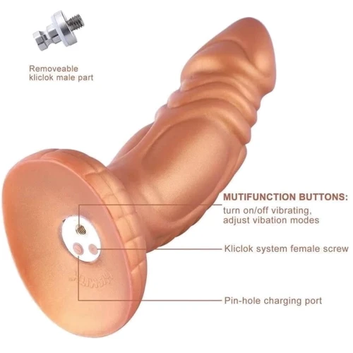 Фаллоимитатор-насадка с вибрацией Hismith Slightly Curved Vibrating Silicone Dildo Monster Series