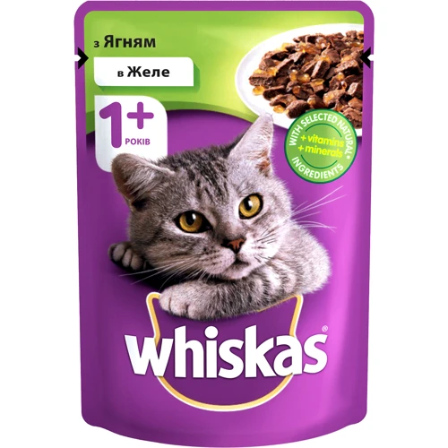 Влажный корм для котов Whiskas с ягненком в желе 100г (4770608253073)