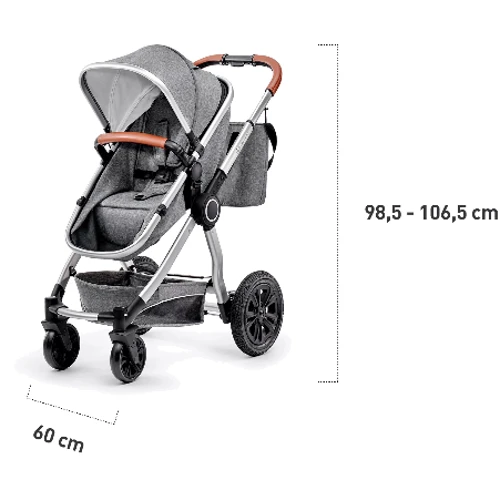 Универсальная коляска 3 в 1 Kinderkraft Veo Black/Gray (KKWVEOBLGR3000): Материал колес EVA