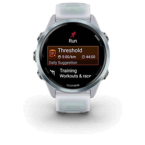 Смарт-часы Garmin Forerunner 570 42mm Cloud Blue Aluminium with Translucent Whitestone/Cloud Blue Band (010-02970-01): Дисплей 1.2" AMOLED (390 x 390) / Corning Gorilla Glass 3