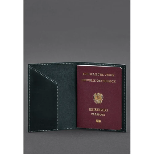 Обложка для паспорта с австрийским гербом BlankNote зеленая (BN-OP-AT-iz): Страна производитель Украина