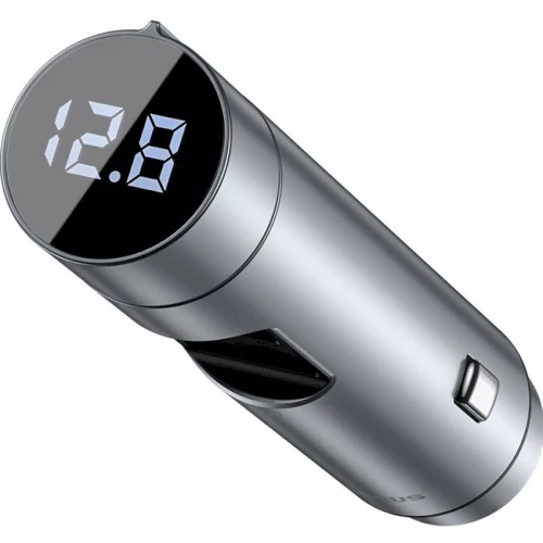 Зарядний пристрій Baseus Car Charger 2хUSB Energy Column + Bluetooth FM 18W Silver (CCNLZ-C0S): Кабель в комплекті отсутствует