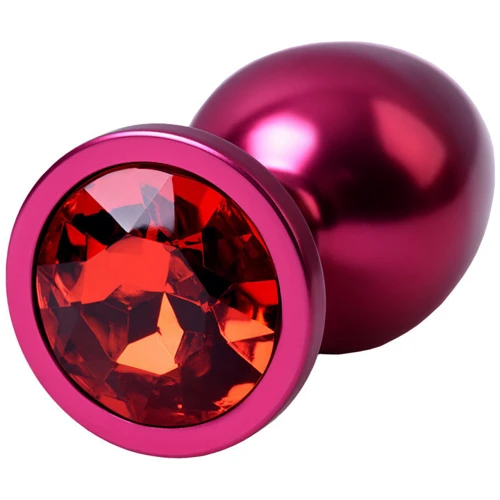 Анальная пробка с кристаллом Metal By Toyfa Burgundy Anal Plug Ruby