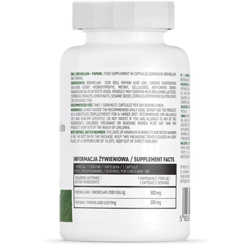 OstroVit Bromelain + Papain Бромелайн + Папаин 100 капсул: Тип Бромелайн