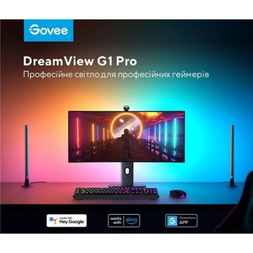 Набор адаптивной подсветки Govee H604A DreamView G1 Pro Gaming Light 24-29' RGBIC черный (B604A311) фото 1